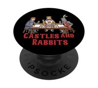 Château fantaisiste et Lapins Fantaisie avec Motif d'aventure PopSockets PopGrip Adhésif