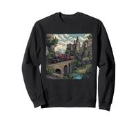 Château Fantastique avec Motif de Train Magique pour garçons et Filles Sweatshirt