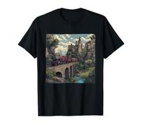 Château Fantastique avec Motif de Train Magique pour garçons et Filles T-Shirt