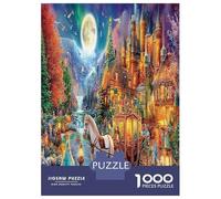 Château Fantasy Scene 1000 Pièces Château Fantasy Under Moonlit Sky Puzzles Défi Jouet Éducatif Unique Home Decor Enfants À Partir De 14+ Ans Adultes Cadeaux 52x38cm/1000pcs