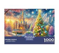 Château Festif, Sapin de Noël éclairé avec des Cadeaux Puzzle De 1000 Pièces Christmas Style Jeu Classique pour Enfants Et Adultes, Recyclé 38x26cm/1000pcs