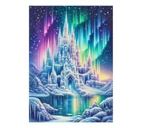 Château Glace Aurore 1000pcs Mini Puzzle pour Famille Difficile