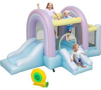 Château gonflable AIYAPLAY avec soufflerie, toboggan, saut, panier de basket Château gonflable avec sac de transport pour l'intérieur et l'extérieur pour les enfants de 3 à 8 ans, 340 x 220 x 180 cm