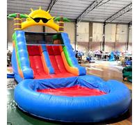 Château gonflable avec toboggan, double toboggan aquatique et piscine gonflable géante, toboggan aquatique en PVC pour enfants et adultes, pour jardin/extérieur, avec souffleur 950 W, 22.5x11x12 pieds