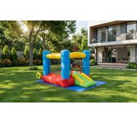 Château gonflable avec toboggan et piscine à balles FABI Home Deluxe