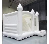 Château gonflable blanc fantastique pour mariage en plein air fête merveilleuse maison de princesse qualité commerciale PVC super durable