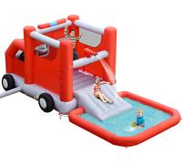 Château gonflable COSTWAY avec toboggan Pataugeoire Enfants Château gonflable pour In & Outdoor 564x268x212 cm (sans soufflerie)