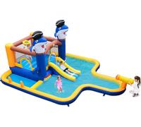 Château gonflable COSTWAY avec toboggan sec/eau, Bouncy Castle pour enfants, 578x408x250cm