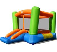 Château gonflable COSTWAY pour 2 à 3 enfants, château gonflable avec grande zone de saut et toboggan, sac de transport, kit de réparation, piquets, château gonflable inclus 250 x 197 x 143 cm (sans so