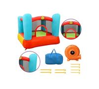 Château Gonflable de Jardin Extérieur Arrière-cour Enfants Kit de Réparation Sac de Transport Soufflante 200x210x160 cm PVC