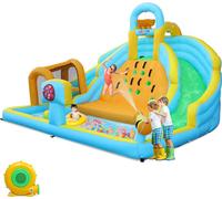 Château gonflable FCH avec deux toboggans aquatiques, mur d'escalade et canon à eau, piscine de jeux aquatiques, toboggan, 395 x 350 x 260 cm ,avec soufflerie