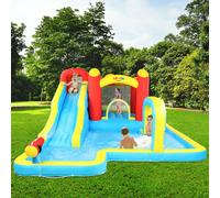 Château gonflable FCH avec soufflerie,toboggan aquatique gonflable piscine de jeu centre de jeux aquatiques parc aquatique, 465 x 365 x 195cm
