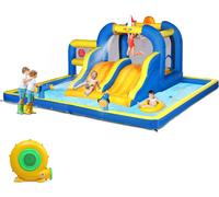 Château gonflable FCH avec soufflerie,toboggan aquatique gonflable piscine de jeu centre de jeux aquatiques parc aquatique, 470 x 472 x 225 cm