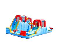château Gonflable, Méga château Gonflable, Parc Aquatique Extra Large 6 en 1 avec Mur d'escalade for Piscine à Toboggan