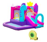 Outsunny Château Gonflable avec Toboggan, Trampoline, Piscine et Panier pour Enfants +3 Ans - gonfleur dim. 300L x 270l x 200H cm Multicolore