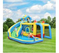 Château gonflable pour enfants, château gonflable 5 en 1, château gonflable d'extérieur avec toboggan, zone de saut, piscine d'eau