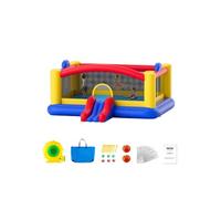 VEVOR Château Gonflable, Structure Gonflable avec Souffleur, Toboggan et Sac de Rangement, Aire de Jeu Gonflable d’Arrière-Cour et de Plein Air, pour Enfants Âgés de 3 à 10 Ans, 450x440x203 cm