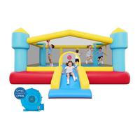 VEVOR Château Gonflable, Aire de Jeux Gonflable Enfant avec Souffleur, Toboggan, Jeu de Cible, Zone de Saut, Panier de Basket, pour 3 à 4 Enfants de 3 à 8 Ans, Extérieur et Intérieur, 448x420x207 cm