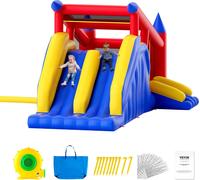 Château gonflable VEVOR, Trampoline maison de jeu de haute qualité pour l'extérieur, Château gonflable avec soufflerie, toboggan et sac de rangement, Château gonflable pour le jardin de la famille, 46