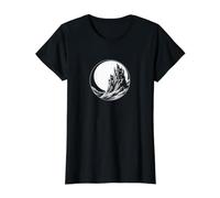 Château Gothique Effrayant sur la Colline avec Pleine Lune T-Shirt Graphique avec Valeur