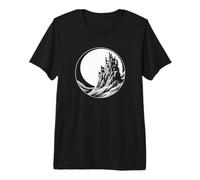Château Gothique Effrayant sur la Colline avec Pleine Lune T-Shirt Haut de Gamme