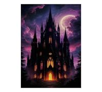 Château Gothique Puzzle Mini 1000 Pièces pour Adultes | 70x50cm Carton Décoration Salon Coupe Précise Cadeau Anniversaire Détente