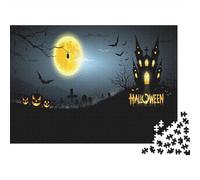 Château hanté Puzzle 1000 Pièces Educa Jouet en Bois Cadeau Unique Décoration Intérieure Nuit éclairée Jeu Éducatif Challenge Toy Adultes Et Enfants À Partir De 14 Ans 1000pcs (75x50cm)