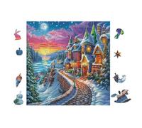 Château in Mountains 100 Pièces Puzzle Collectionneur en Voitureton Haute Qualité Haute Difficulté Décoration Murale Oeuvre d'art Cadeau Noël Premium 28x28cm