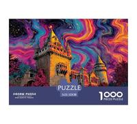 Château irisé Papier Puzzle Jeu De Puzzle Activités Familiales Stimulantes 1000 Stukjes Acid Tide Star Vortex Casse-tête Qualité Premium pour Adultes 52x38cm/1000pcs