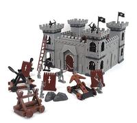 Château Jouet Playset Modèle, Ancien Romain Assemblé Chevalier Jouets Modèle DIY Médiéval Miniature Jouet Modèle Comprenant Château Chariots Soldats Médiéval en Plastique Chevalier Action