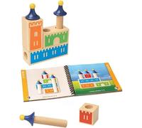 Château Logique-Jeu De Réflexion En Bois-Bâtis Tours Et Châteaux-48 Défis De Différents Niveaux-1 Joueur-Pour Enfants À Partir De 3 Ans