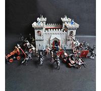Château Médiéval Jouet - Kit de Construction de Fort et Figurines de Chevaliers, Soldats - Ensemble de Modèles Assemblés - Jeu Cadeaux