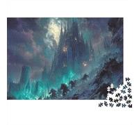 Château Mystérieux Puzzle 1000 Pièces Papier pour Adultes Scène Nocturne Jeu de Puzzle 1000 Pièces Détente Cadeau 70x50cm/1000pcs