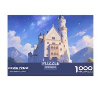 château Neuschwanstein Puzzle Adulte 1000 Pièces Bâtiment Landmark Puzzle pour Toute La Famille Challenge Toy pour Puzzle Difficile Cadeaux pour Femmes/Hommes Décoration Intérieure 38x26cm