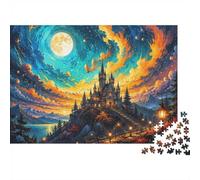 Château Nuit Lune 1000 Pièces Mini Puzzle pour Adultes