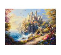Château Océan Chemin 1000 Pièces Mini Puzzle pour Adultes Relaxant | 38x26cm Carton Décoration Salon Coupe Précise Cadeau Anniversaire Détente