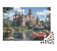 Château près de la rivière Puzzle Défiant Éducatif 1000 Pièces, Le Paysage pour Adultes, Décoration Maison Et Cadeau Parfait 38x26cm/1000pcs