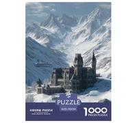 Château Puzzle 1000 Pièces Glace et Neige - Challenge Zen, Carte Géographique À Assembler, Poster Inclus, Cadeau ÉduChatif, 70x50cm/1000pcs