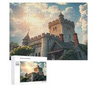 Château Puzzle 500 Pièces Décoratif 3D Edificio du Paysage Jeu Éducatif pour Famille Vision 3D Relaxation Assemblage Amusant Cadeau Unique 500 PCS