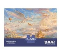 Château Puzzle Amusant Jeu De Puzzle Activités Familiales Stimulantes 1000 Stukjes Dragon Casse-tête Qualité Premium pour Adultes 70x50cm/1000pcs