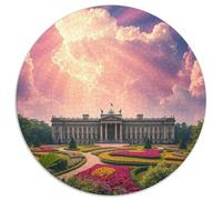 Château Puzzle Rond De 1000 Pièces pour Adultes église Building Scenery Church Park Filles Inspirational Voyage Célèbres Unique Décompression Impossible' Pression Réduite(67.5x67.5cm)