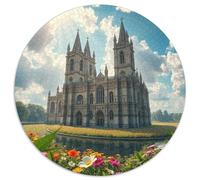 Château Puzzle Rond De 1000 Pièces pour église Building Scenery Church Park Encastrement Facile Qualité Premium Artistique Art Relaxation 1000pcs (67.5x67.5cm)