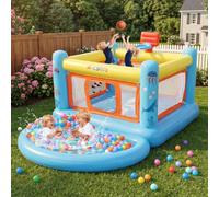 Château rebondissant avec Piscine à balles pour Tout-Petits de 3 à 6 Ans, intérieur et extérieur, Petit Centre de Jeu Actif, Panier de Basket-Ball, Ciel et Jeu d', château rebondissant en PVC de