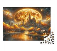 Château rêve Moonlight Puzzle 1000 Pièces Adulte avec Emboîtement Parfait,Puzzle Complexe Puzzle De Développement Cognitif pour Une Activité Intergénérationnelle,Passion Nature Et Faune 70x50cm/10