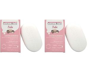 CHÂTEAU ROUGE - Savon Surgras Bébé - Huile d'Olive & Beurre de Karité Bio - Nettoie, Hydrate & Protège - Hypoallergénique - Savon Naturel - Fabrication Française - Pain 150 g (Lot de 2)