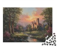 Château, Small Pont, Green Trees, Gurgling Stream 70x50cm/1000pcs Puzzles Adaptés Aux Adultes Et Aux Personnes Âgées De 14 Ans Et Plus