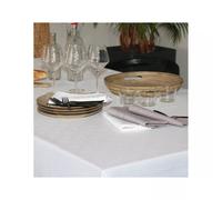 CHATEAURENARD Nappe jacquard polyesther damassé 250X150 Blanc SUD ETOFFE