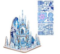Chateaus Reines des Neigess,Maquette a Construire Bois,Puzzle 3D Building Enfant,Kits de Construction en Bois,Frozens Chateau 3D Puzzle,Puzzle Château pour Kit Cadeaux pour Adultes et Adolescents