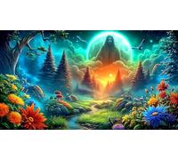 châteaux-forêts Puzzles 1000 pièces Cadeau Unique Jeu éducatif Challenge Toy de qualité supérieure Peinture Art pour Adultes et Enfants 38x26cm/1000pcs