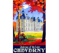 Chateaux Of The Loire Cheverny Travel Grande plaque murale en métal 20,3 x 30,5 cm